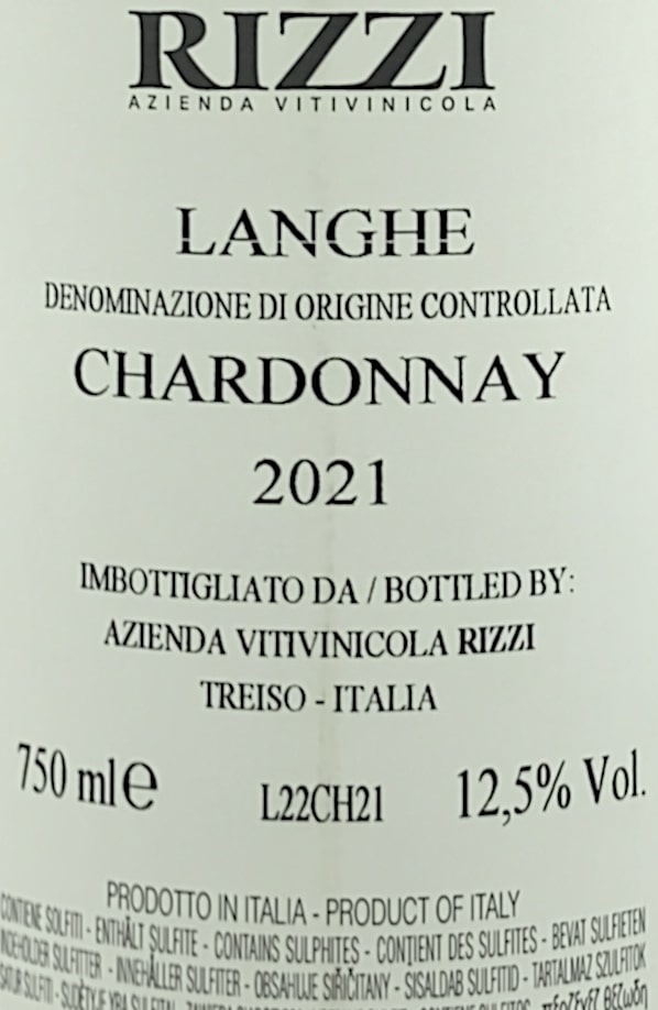 Bagside Rizzi Langhe Chardonnay 2021