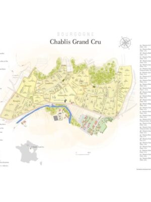 Kort over Grand Cru markerne i Chablis