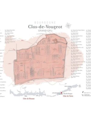 Kort over Grand Cru marken Clos de Vougeot