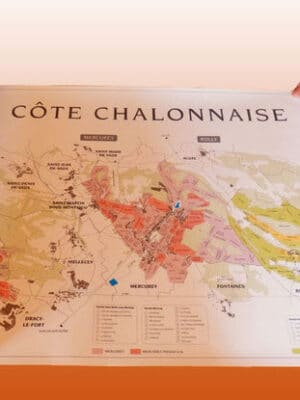Kort over Côte Chalonnaise hos Pinochar Wine