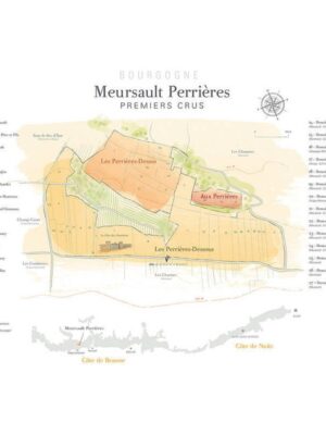 Kort over 1. cru Meursault marken Perrieres